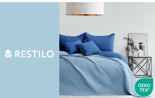Copriletto blu in microfibra con rivestimento trapuntato 220x240 cm Softa – Restilo