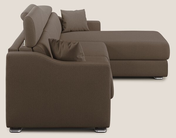 Amber divano letto angolare in tessuto smacchiabile T05 marrone