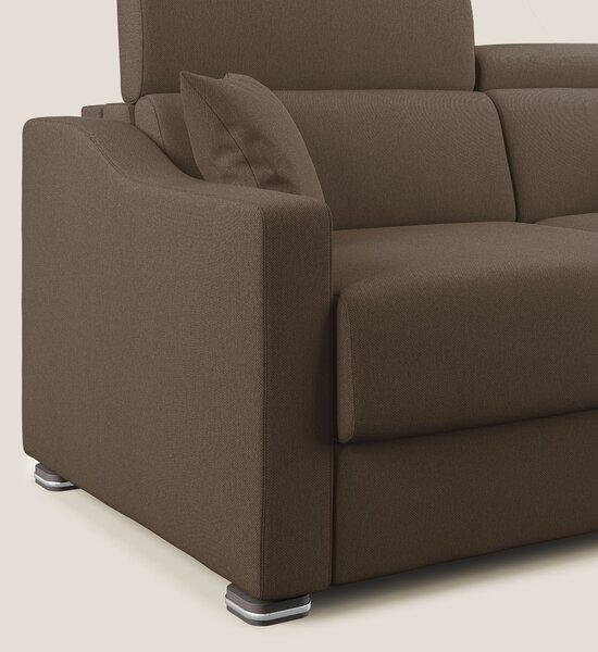 Amber divano letto angolare in tessuto smacchiabile T05 marrone