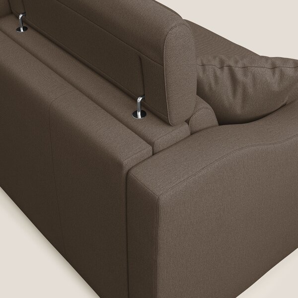 Amber divano letto angolare in tessuto smacchiabile T05 marrone