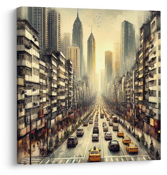Quadro su tela – Vivacità metropolitana al crepuscolo