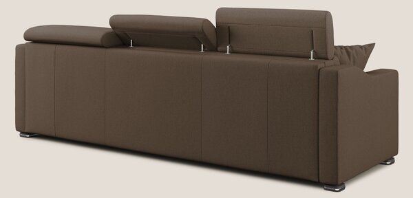 Amber divano letto angolare in tessuto smacchiabile T05 marrone