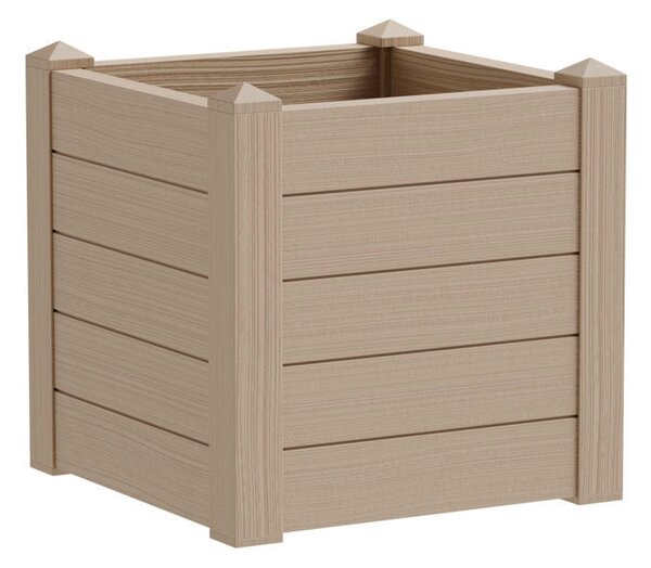Fioriera da Giardino 42x42x40 cm in Polipropilene Trama 001 Almond Mandorla