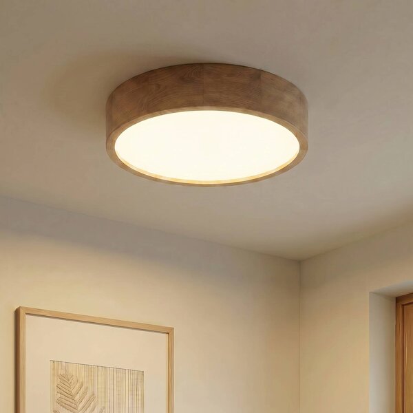 Plafoniera soffitto Cleo TEMAR LIGHTING, dimmerabile, Legno chiaro, Soggiorno / Sala da pranzo, Legno, Moderno, Plafoniera