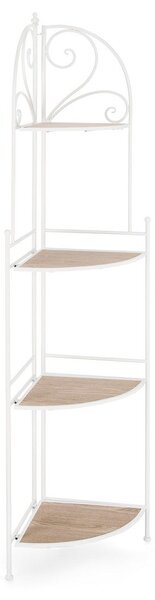 Scaffale Angolare 4 Ripiani 48x35x165,5 cm in Acciaio Guenda Bianco