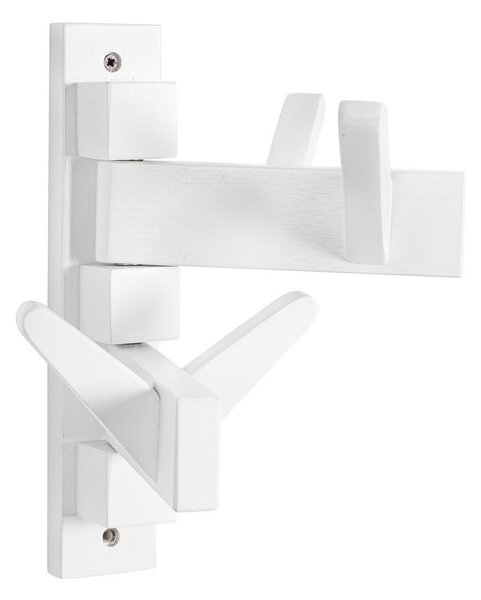 Appendiabiti a Muro 4 Ganci 32,9x15,5x28 cm in Legno Daiki Bianco