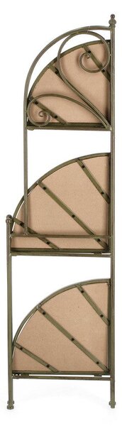 Scaffale Angolare 3 Ripiani 49x33x126 cm in Acciaio Guenda Verde Scuro