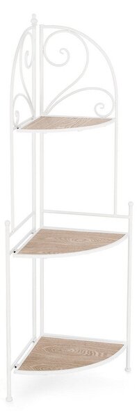 Scaffale Angolare 3 Ripiani 49x33x126 cm in Acciaio Guenda Bianco