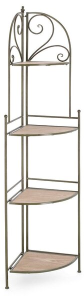 Scaffale Angolare 4 Ripiani 48x35x165,5 cm in Acciaio Guenda Verde Scuro