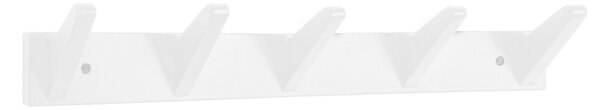 Appendiabiti a Muro 5 Ganci 57x9 cm in Legno Daiki Bianco