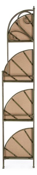 Scaffale Angolare 4 Ripiani 48x35x165,5 cm in Acciaio Guenda Verde Scuro