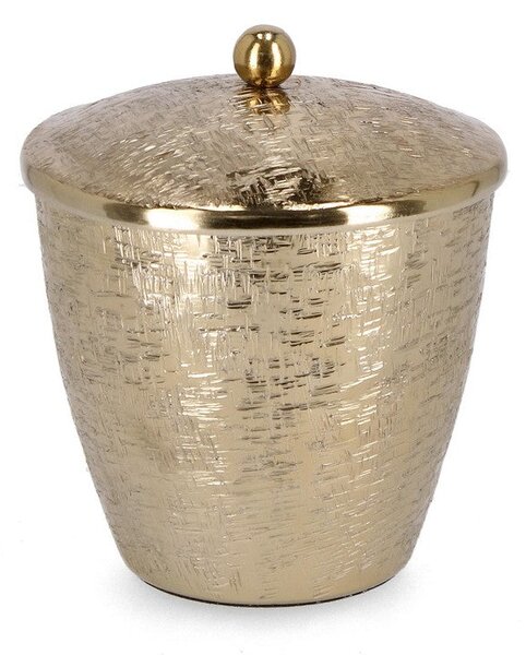 Candela con Coperchio Ø13,5x13,5 cm in Metallo Lathe Svas Oro