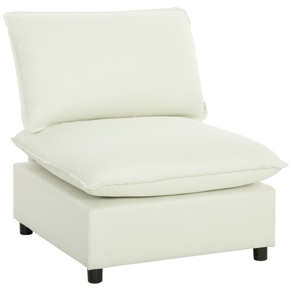 HOMCOM Poltrona da Salotto, Divano 1 Posto Moderno senza Braccioli con Seduta Ampia, Cuscini Spessi, 146x85x78 cm, Crème | Aosom Italy