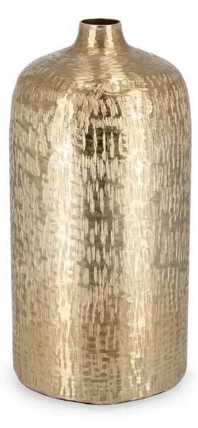 Bottiglia Decorativa Ø18,5x38 cm in Metallo Lathe Oro