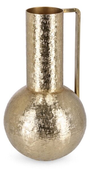 Bottiglia Decorativa Ø20,5x37 cm in Metallo Lathe Oro