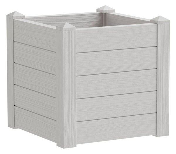 Fioriera da Giardino 42x42x40 cm in Polipropilene Trama 001 Snow Bianco Neve