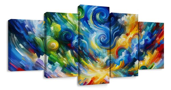 Quadri 5 pezzi – Vortice di cielo colorato