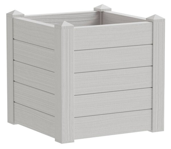 Fioriera da Giardino 42x42x40 cm in Polipropilene Trama 001 Snow Bianco Neve
