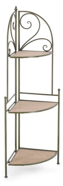 Scaffale Angolare 3 Ripiani 49x33x126 cm in Acciaio Guenda Verde Scuro