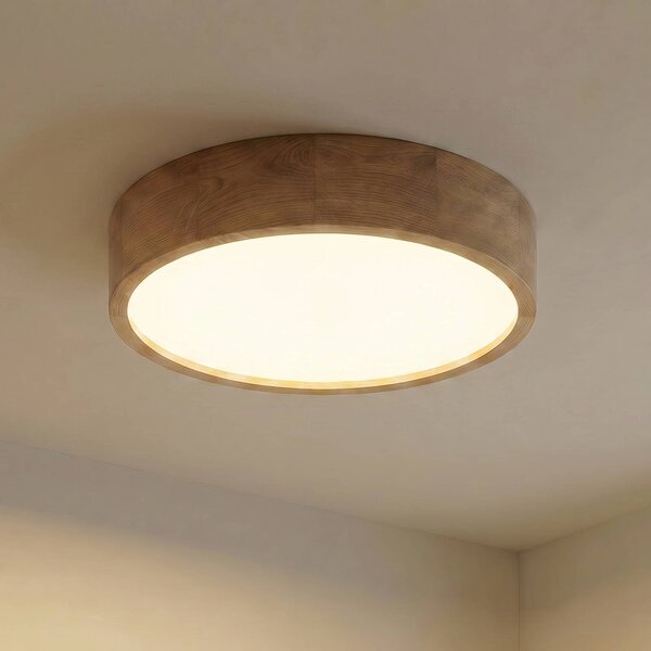 Plafoniera soffitto Cleo TEMAR LIGHTING, dimmerabile, Legno chiaro, Soggiorno / Sala da pranzo, Legno, Moderno, Plafoniera
