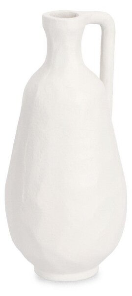 Bottiglia Decorativa Ø10x23 cm in Metallo Hisar Bianca
