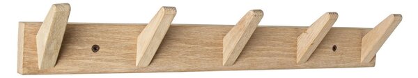 Appendiabiti a Muro 5 Ganci 57x9 cm in Legno Daiki Natural