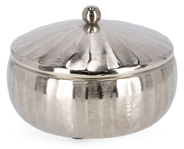 Candela con Coperchio Ø18x7,5 cm in Metallo Chisel Bomb Argento