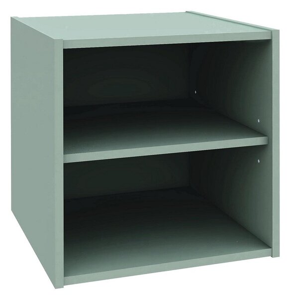 Cubo Composite con Mensola 35x35x35 cm in Compensato Verde Salvia