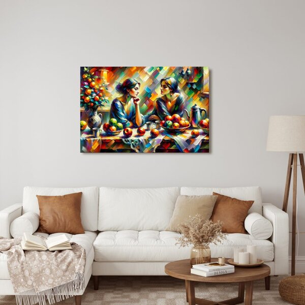 Quadro su tela – Signore al tavolo con frutta