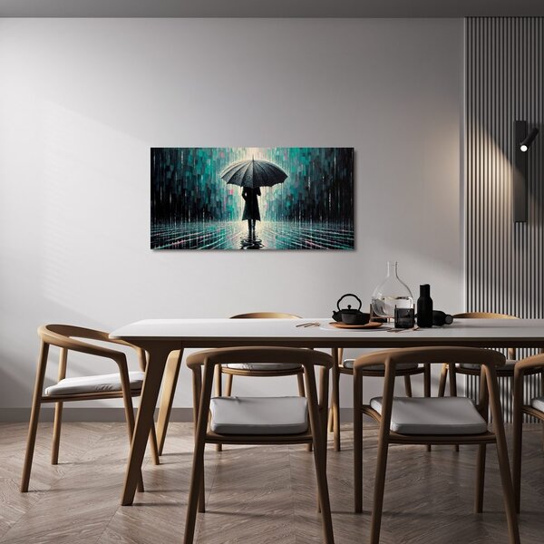 Quadro su tela – Figura misteriosa sotto la pioggia