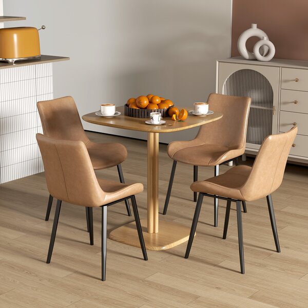 HOMCOM Tavolo da Pranzo in Legno, Tavolo da Cucina Quadrato per 4 Persone, per Spazi Ridotti, 70x70x75 cm, Legno Naturale | Aosom Italy