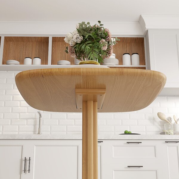 HOMCOM Tavolo da Pranzo in Legno, Tavolo da Cucina Quadrato per 4 Persone, per Spazi Ridotti, 70x70x75 cm, Legno Naturale | Aosom Italy