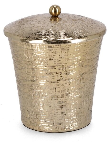 Candela con Coperchio Ø15x15 cm in Metallo Lathe To Oro