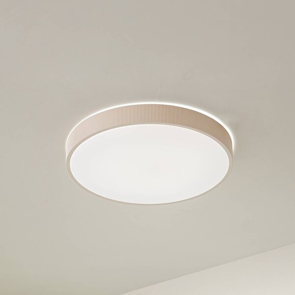 Plafoniera a LED Zylo Lindby, dimmerabile, Crema / Ambra, Soggiorno / Sala da pranzo, Plastica, Plafoniera LED