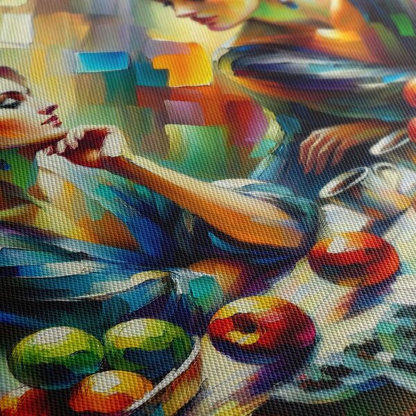 Quadro su tela – Signore al tavolo con frutta