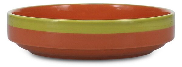 Piatto fondo verde/arancione in gres ø 21 cm Duo – ONA
