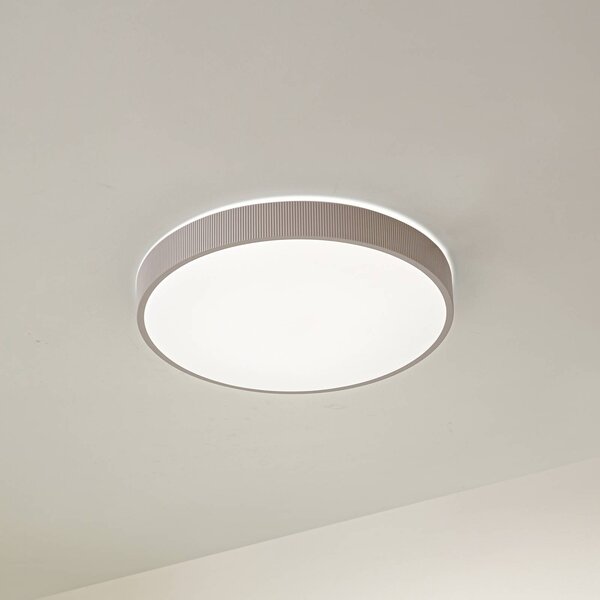 Plafoniera a LED Zylo Lindby, dimmerabile, Crema / Ambra, Soggiorno / Sala da pranzo, Plastica, Plafoniera LED