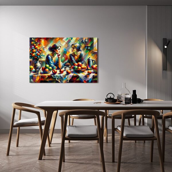 Quadro su tela – Signore al tavolo con frutta
