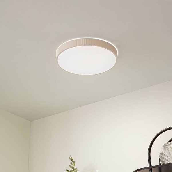 Plafoniera a LED Zylo Lindby, dimmerabile, Crema / Ambra, Soggiorno / Sala da pranzo, Plastica, Plafoniera LED