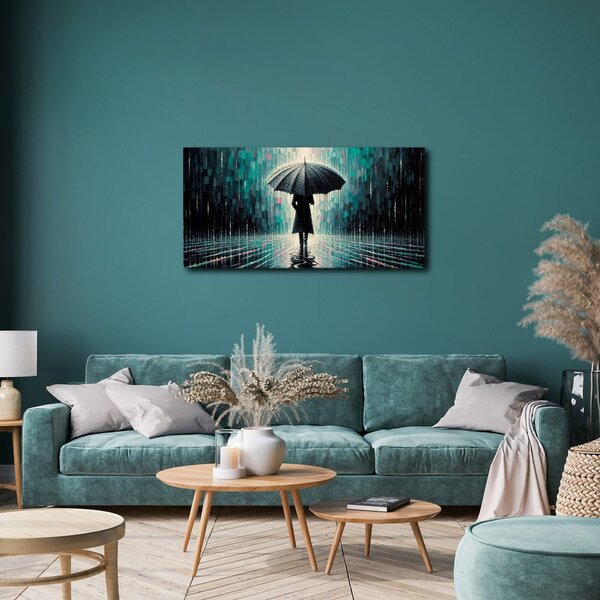 Quadro su tela – Figura misteriosa sotto la pioggia
