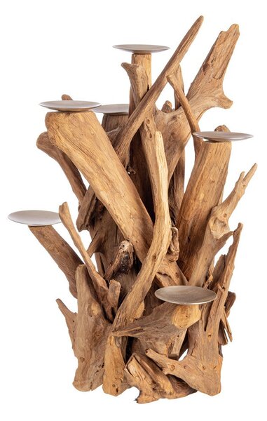Candelabro con 7 Bracci Ø40x70 cm in Legno Izara Natural