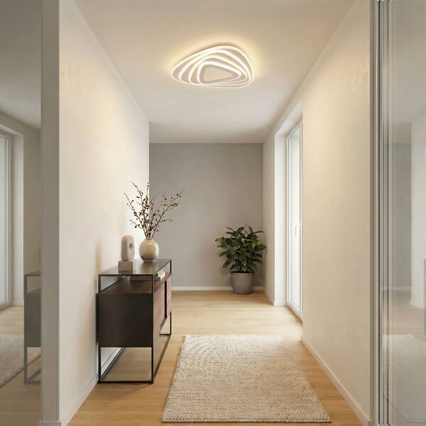 Plafoniera a LED Rebeka Lindby, dimmerabile, Bianco / Opale, Soggiorno / Sala da pranzo, Metallo, Moderno, Plafoniera LED