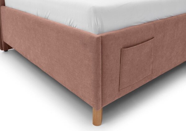 Letto da bambini con sponde rosa imbottito con contenitore con rete inclusa 140x200 cm Fun – Meise Möbel