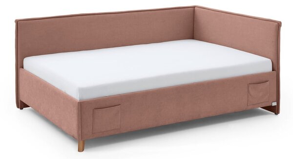 Letto da bambini con sponde rosa imbottito con contenitore con rete inclusa 140x200 cm Fun – Meise Möbel