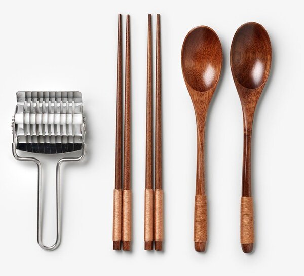 Bacchette in set blu in acciaio inox/in bambù per 2 persone The Essentials - Ramen Tools – Printworks