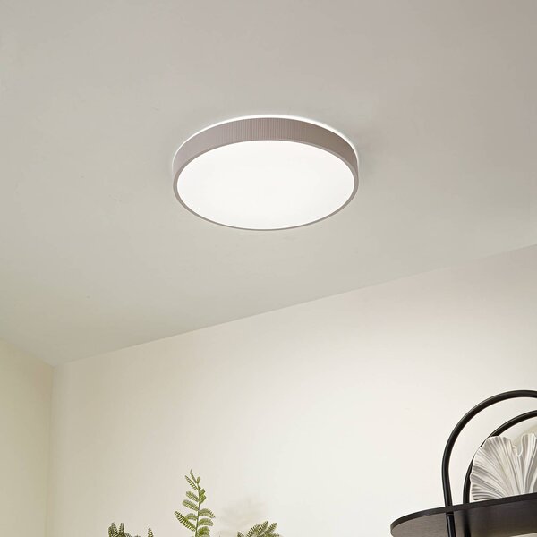 Plafoniera a LED Zylo Lindby, dimmerabile, Crema / Ambra, Soggiorno / Sala da pranzo, Plastica, Plafoniera LED