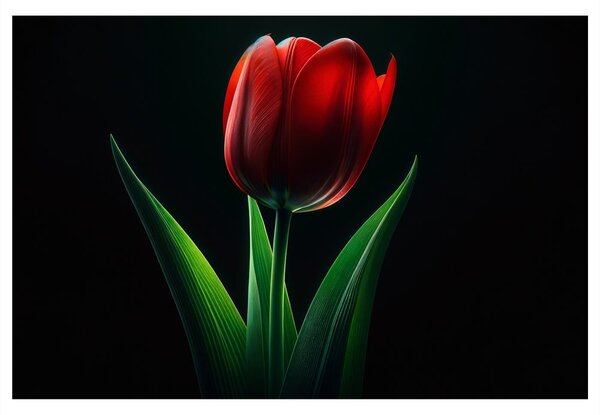 Quadro su tela – Eleganza del tulipano rosso