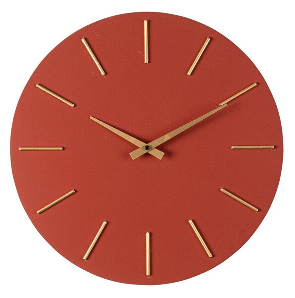 Orologio da Parete Ø40x5 cm in Legno TimeLine Mattone