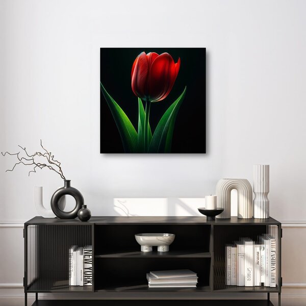 Quadro su tela – Fiore di tulipano nella notte