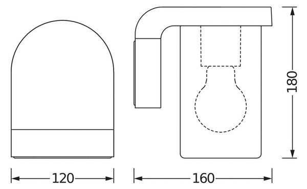 OSRAM Applique da esterni ENDURA CLASSIC CASCADE, dimmerabile, Alluminio / Grigio / Zincato, Alluminio, Moderno, Applique da esterni